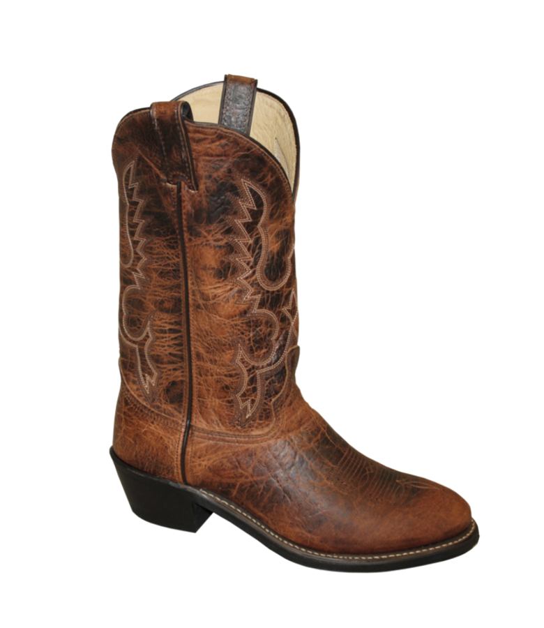 ABILENE 12&quot; DEEP SCALLOPED ANTIQUE BROWN BISON BOOTS