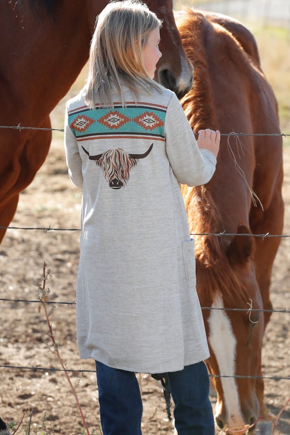CRUEL GIRLS HIGHLANDER DUSTER- HEATHER GRAY