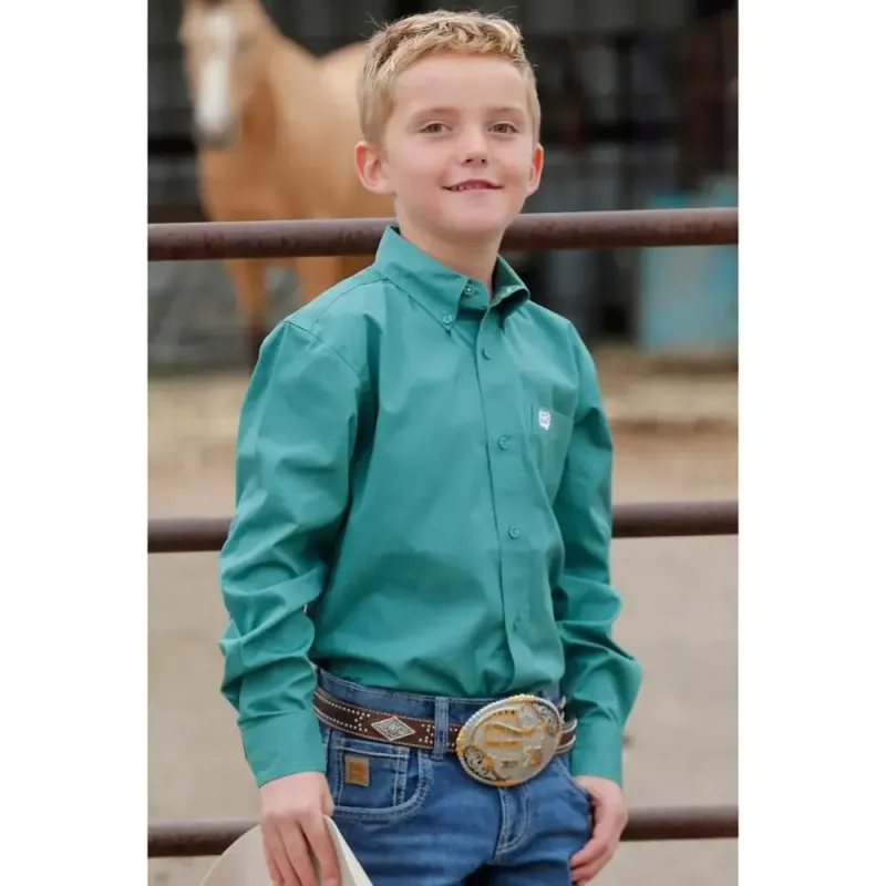CINCH BOY&#39;S SOLID BUTTON DOWN SHIRT