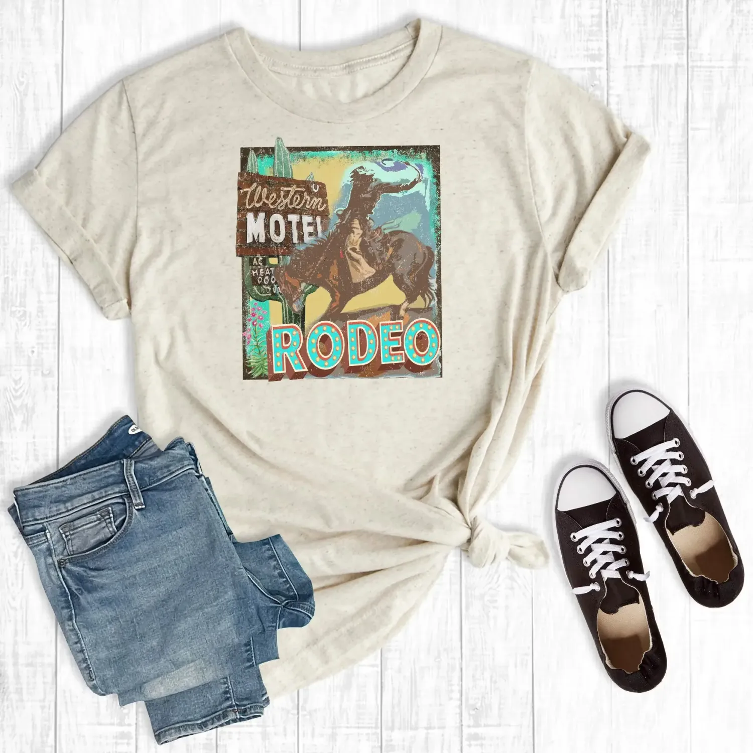 VINTAGE RODEO BUCKING HORSE HOTEL TEE
