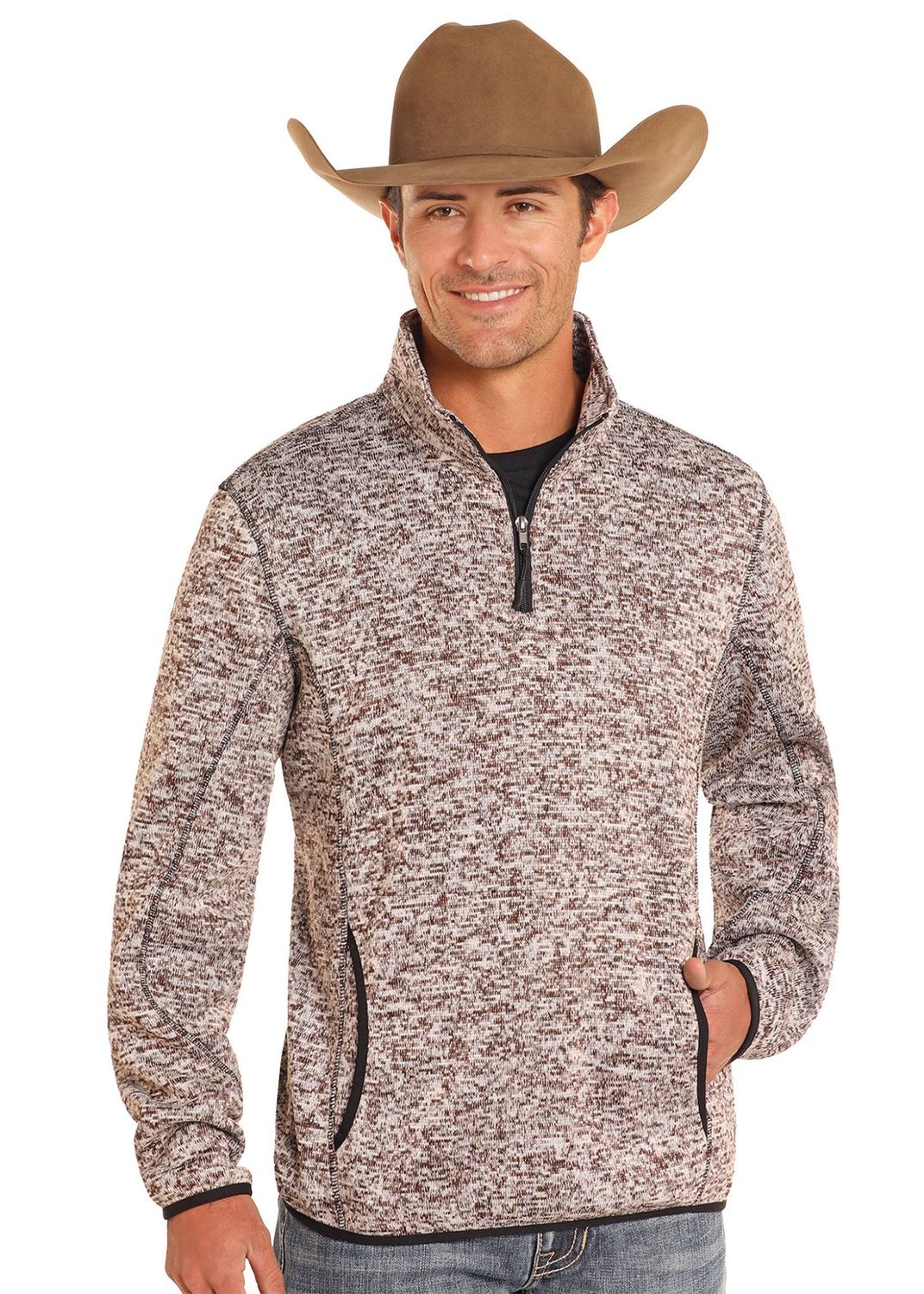 POWDER RIVER MEN&#39;S KNIT MELANGE PULLOVER