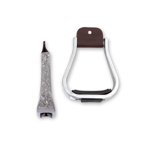 MARTIN SADDLERY ENGRAVED ALUMINUM STIRRUP W/TREAD