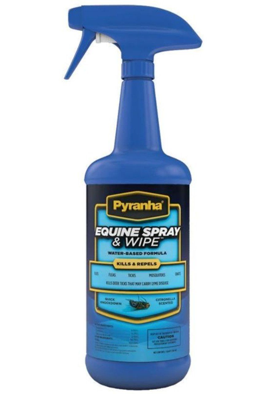 PYRANHA EQUINE SPRAY &amp; WIPE INSECT REPELLENT 32 OZ.