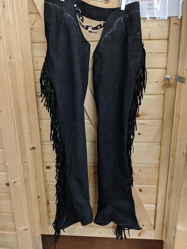 BLACK SUEDE CHAPS S