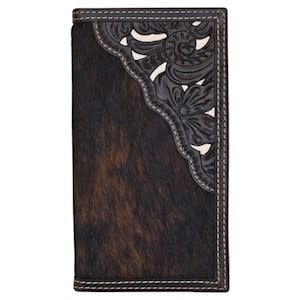 23141566W4 TONY LAMA RODEO BRINDLE HAIR ON W/ TOOLED YOKE AND