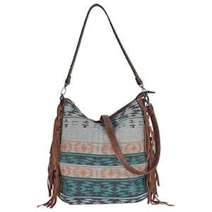 JUSTIN LADIES HOBO JACQUARD W/ SIDE FRINGE