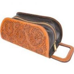 MARTIN SADDLERY TOOLED SHAVING KIT BAG