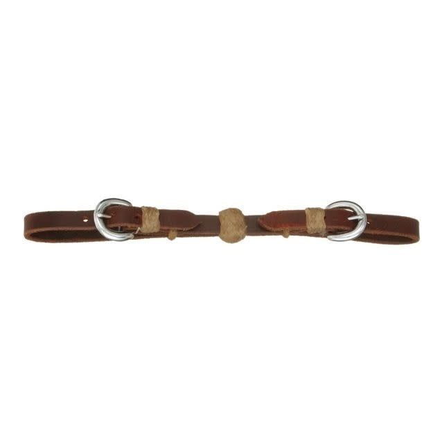 ROYAL KING LEATHER CURB STRAP WITH RAWHIDE BALL