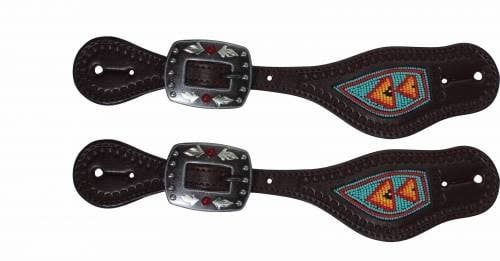 Beaded Spur Strap Tur/Red Professional Choice