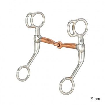 TOUGH1 MINIATURE TRAINING SNAFFLE WITH COPPER MOUTH - 3 1/2&quot;