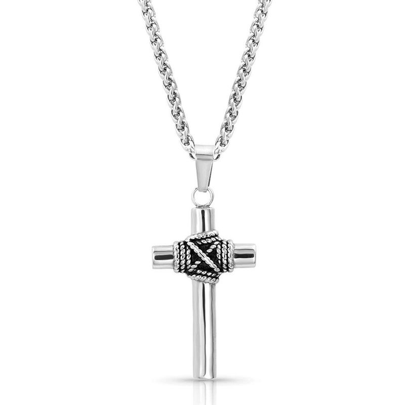 MONTANA SILVERSMITHS ROPE WRAPPED CROSS NECKLACE
