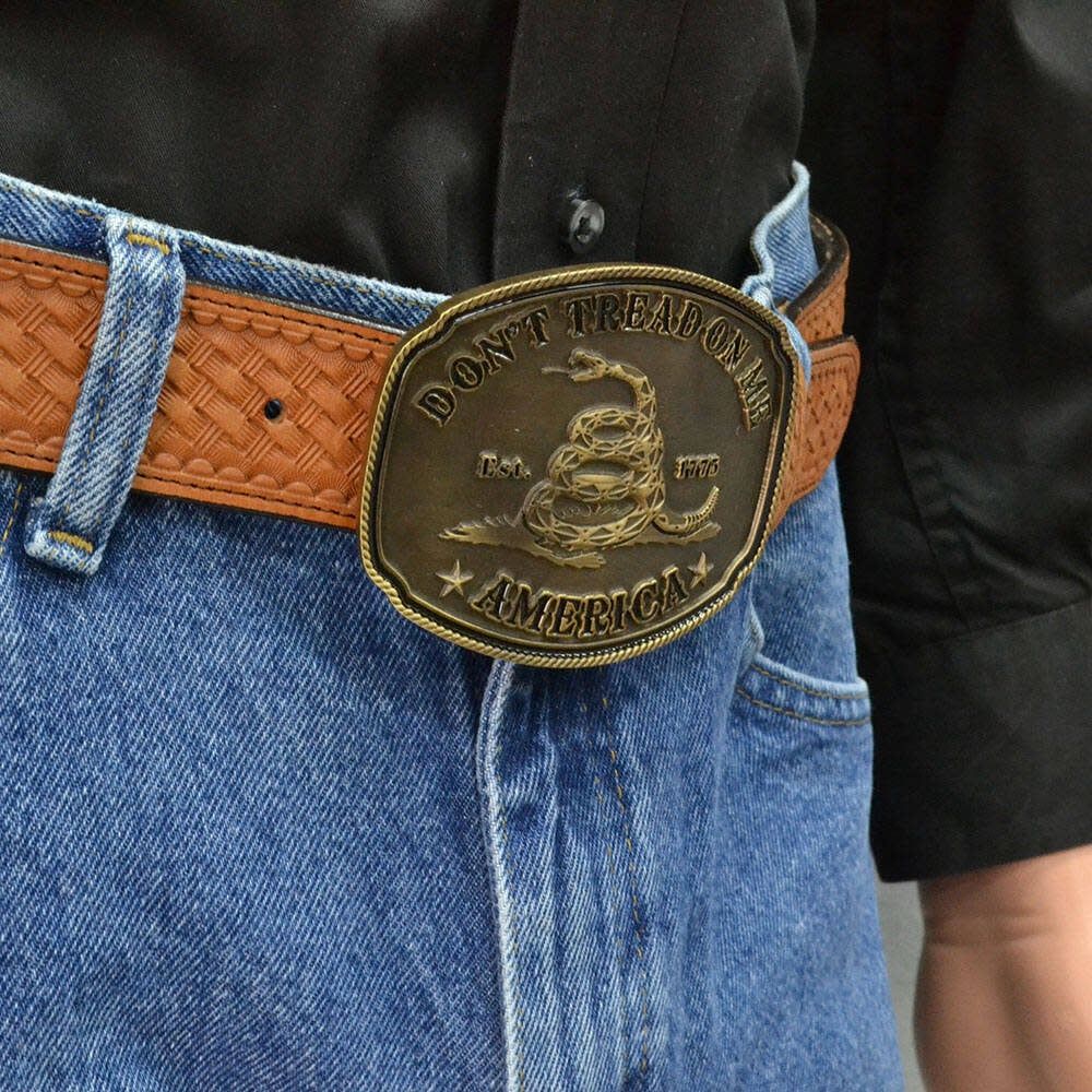 ATTITUDE BUCKLES AMERICAN GADSDEN DON&#39;T TREAD ON ME HERITAGE BUCKLE