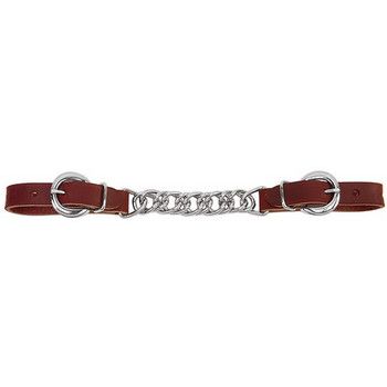 WEAVER LATIGO LEATHER 4-1/2&quot; DOUBLE FLAT LINK CHAIN CURB STRAP