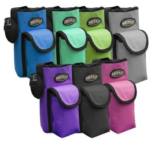 SHOWMAN NYLON INSULATED BOTTLE CARRIER W/POCKET (ASSORTED COLORS)