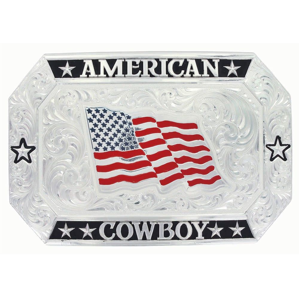 MONTANA SILVERSMITHS® MONTANA SILVERSMITHS® AMERICAN COWBOY FLAG BUCKLE