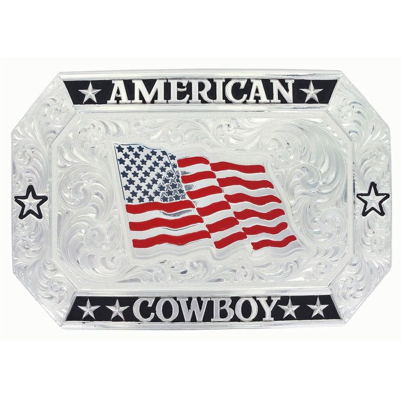 MONTANA SILVERSMITHS® MONTANA SILVERSMITHS® AMERICAN COWBOY FLAG BUCKLE