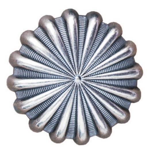 AHE 1&quot; ANTIQUE SILVER RIDGE BUTTON CONCHO