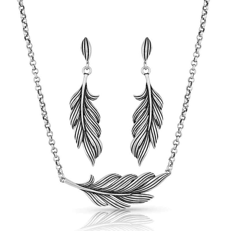 FRAYED SINGLETON FEATHER JEWELRY SET