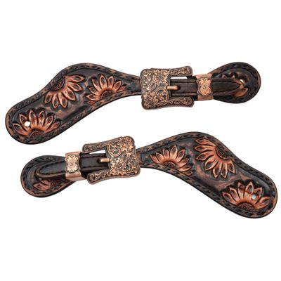CIRCLE Y VINTAGE SUNFLOWER SPUR STRAPS, LADIES/YOUTH