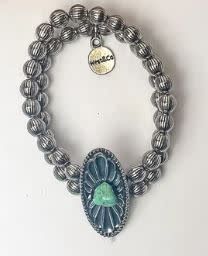 WEST &amp; CO. BEADED OVAL PENDANT BRACELET