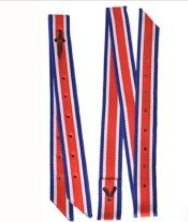 SHOWMAN RED/WHITE/BLUE NYLON TIE STRAP AND OFF BILLET SET
