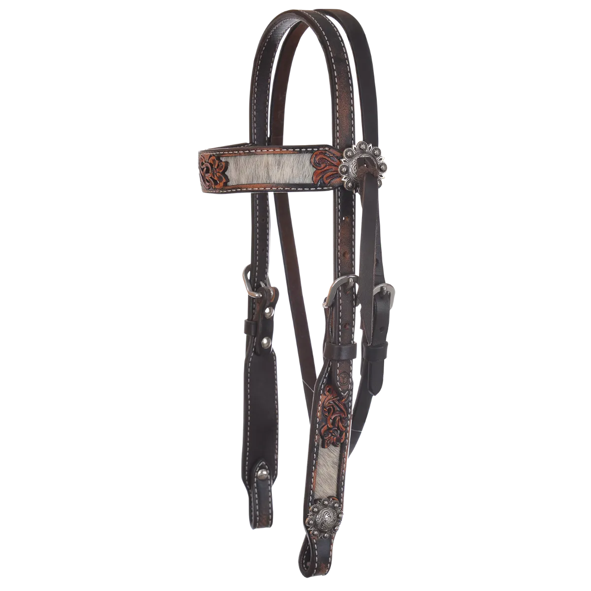 CIRCLE Y PONY INLAID FILIGREE BROWBAND HEADSTALL