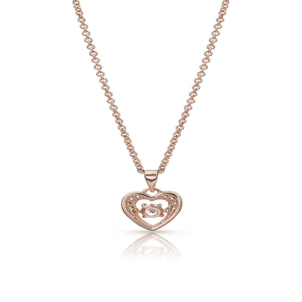 MONTANA SILVERSMITHS LET&#39;S DANCE A LITTLE DANCE ROSE GOLD HEART NECKLACE