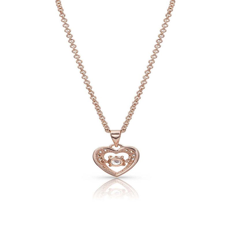 MONTANA SILVERSMITHS LET&#39;S DANCE A LITTLE DANCE ROSE GOLD HEART NECKLACE