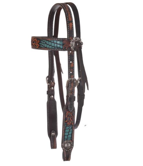 CIRCLE Y TURQUOISE GATOR PONY HEADSTALL