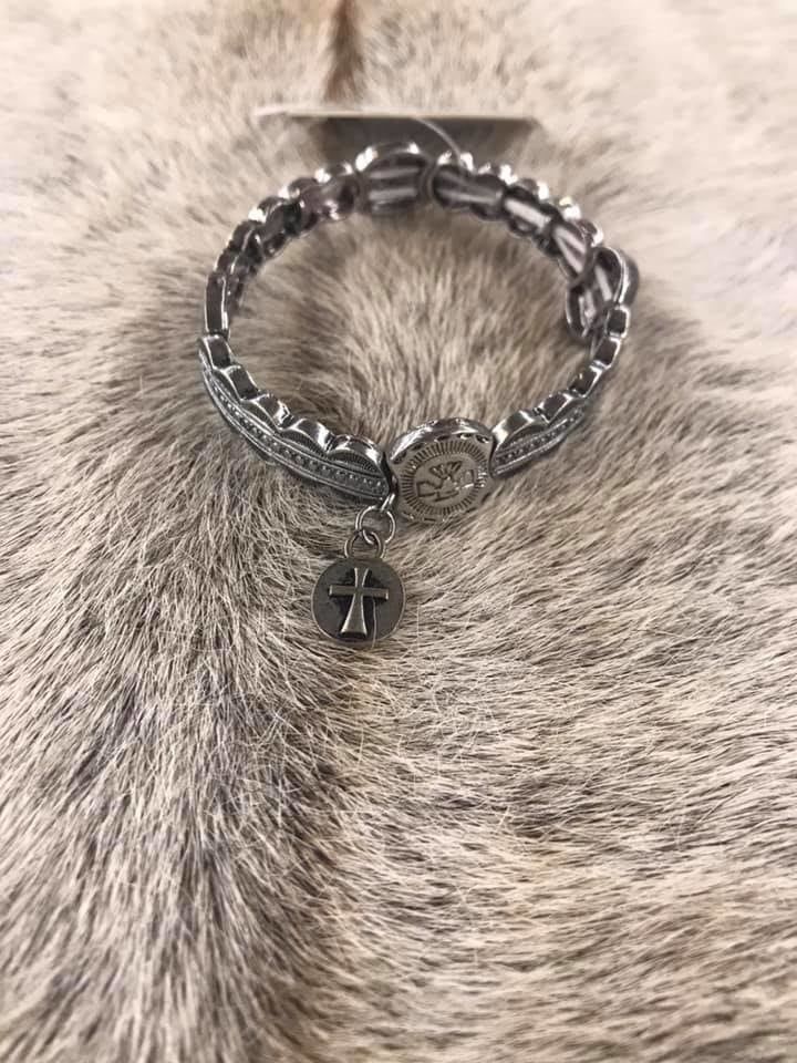 WEST &amp; CO. BURNISHED SILVER AZTEC THUNDERBIRD BRACELET