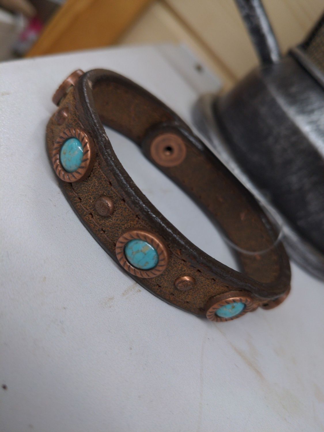 DOUBLE J 3/4&quot; BROWN BOMBER CUFF