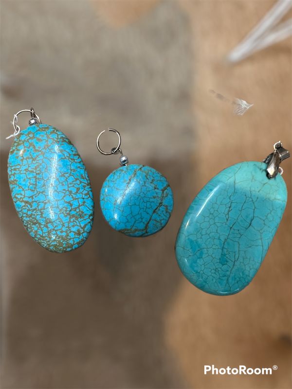 ASSORTED TURQ STONE PENDANTS