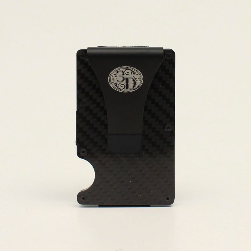 3D BLACK CARBON FIBER CARD HOLDER &amp; MONEY CLIP