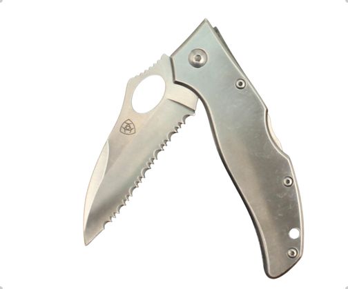 ARIAT STAINLESS STEEL 3&quot; SERRATED POCKET KNIFE