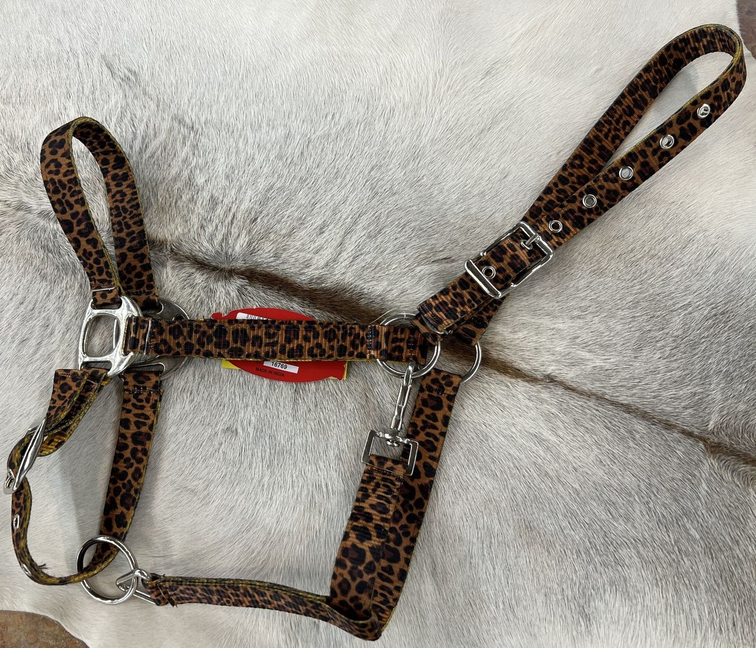 NYLON HORSE HALTER CHEETAH PRINT