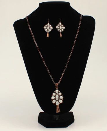 COPPER MARBLE BEAD JEWELRY SET