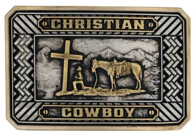ATTITUDE BUCKLES BEAMING CHRISTIAN COWBOY BUCKLE