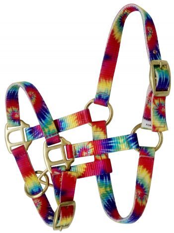 SHOWMAN NYLON FOAL/MINI SIZE HALTER TYE DYE PRINT