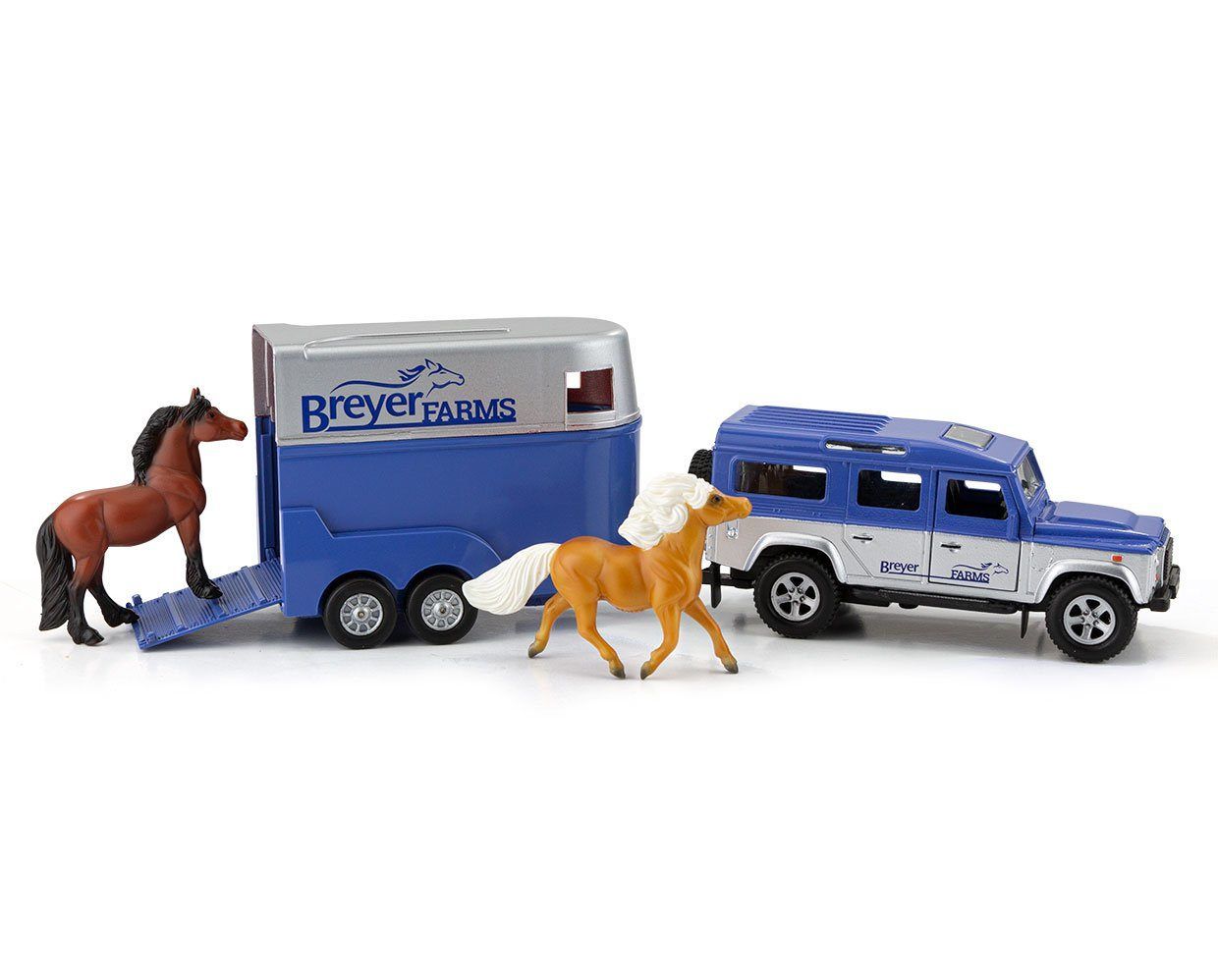 BREYER FARMS LAND ROVER AND TAG-A-LONG HORSE TRAILER