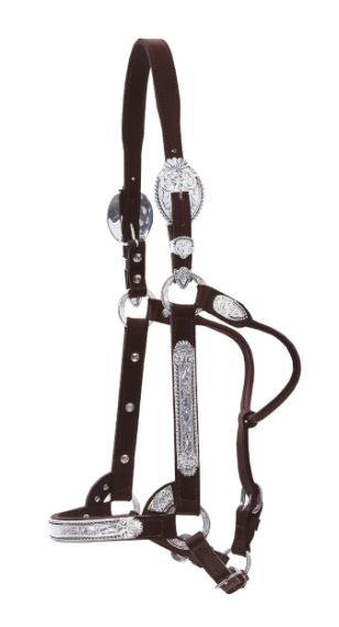 CIRCLE Y SCALLOPED BLACK BEAD SHOW HALTER