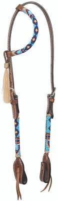 BUFFALO LEATHER OF THE ROCKIES ONE EAR W/BLUE BEADS