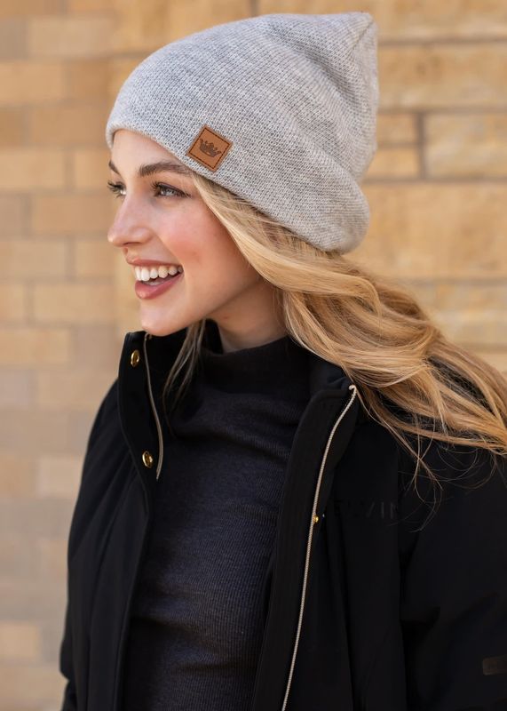 GREY SLOUCHY BEANIE