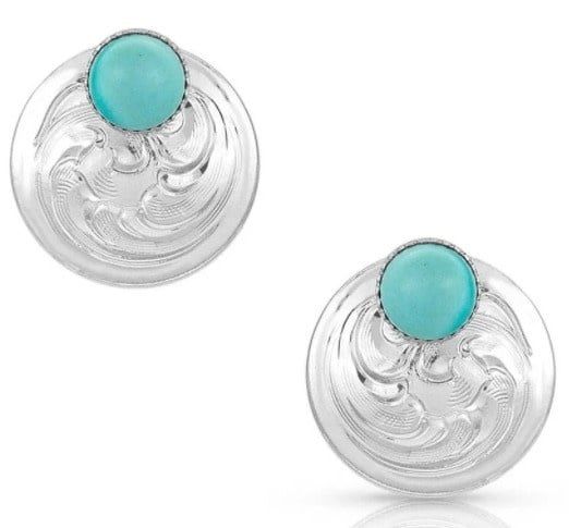 MONTANA SILVERSMITHS TWO WAY CONCHO TURQUOISE EARRINGS