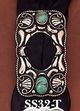 SS32-T SCARF SLIDE LARGE RECTANGLE W/TURQUOISE