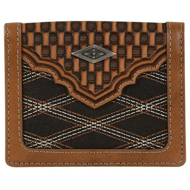 JUSTIN FP SLIM CARD WALLET CRISSCROSS STITCH