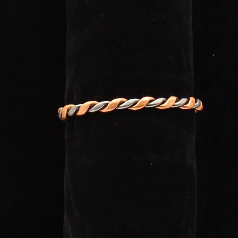 SILVER STRIKE TWISTED SILVER/COPPER BRACELET