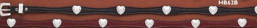 LEATHER W/HEARTS HAT BAND