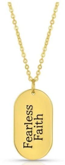 MONTANA SILVERSMITHS FEARLESS FAITH ROUNDED DOG TAG NECKLACE
