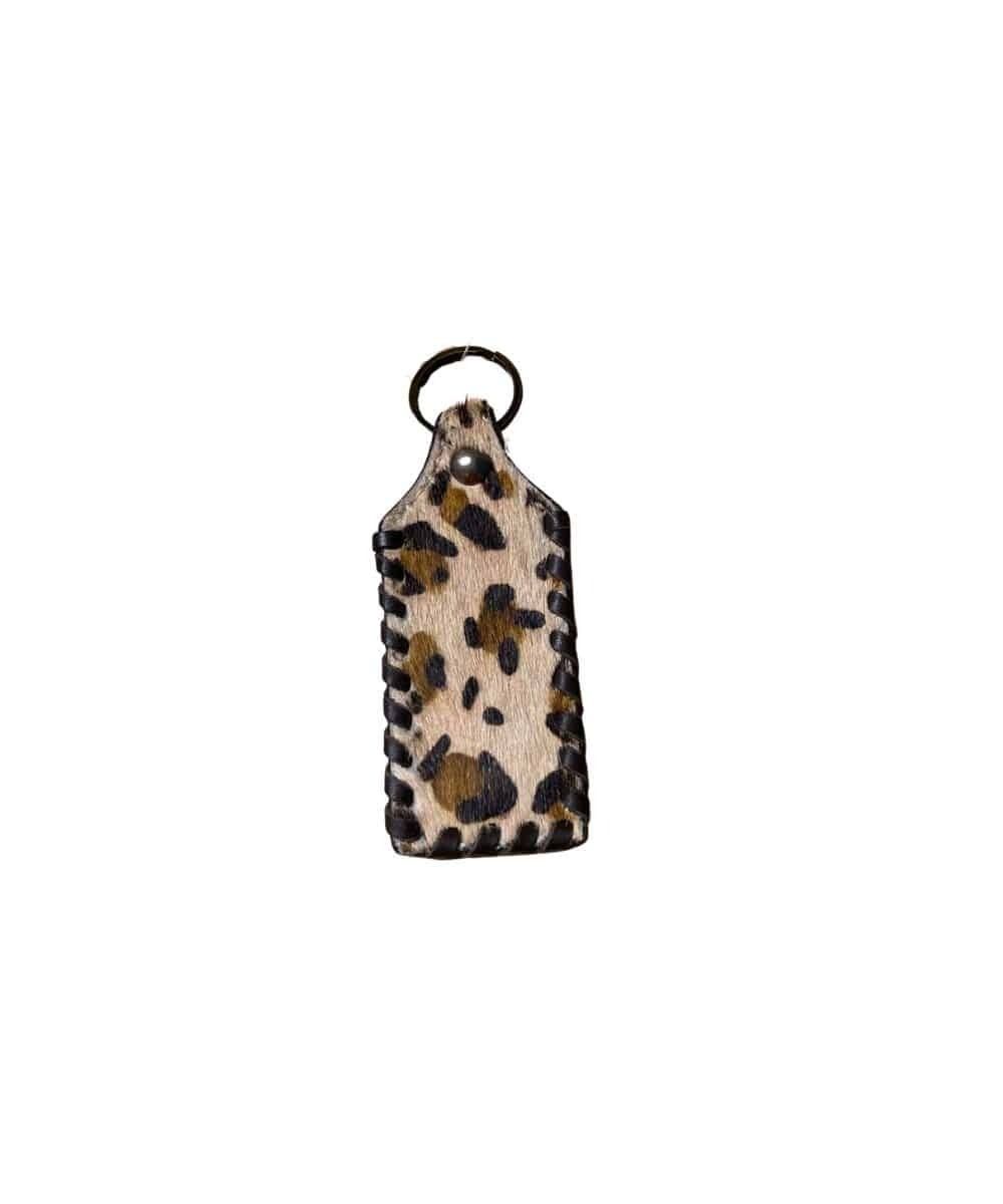 KC1003 CIRCLE Y KEY CHAIN LEOPARD RECTANGLE