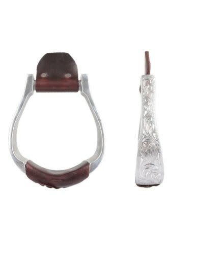STIRRUP 1 1/4&quot; OXBOW ENGRAVED ALUM